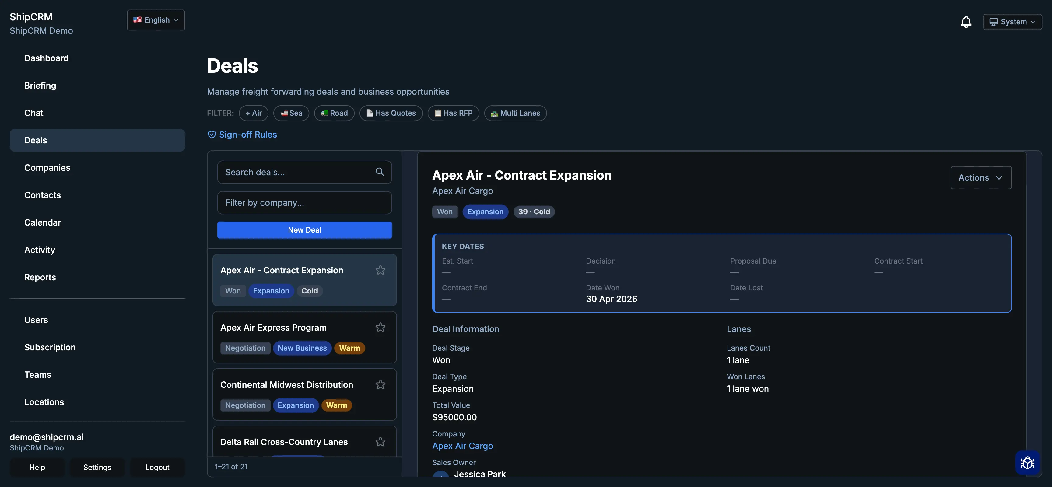 ShipCRM Pipeline